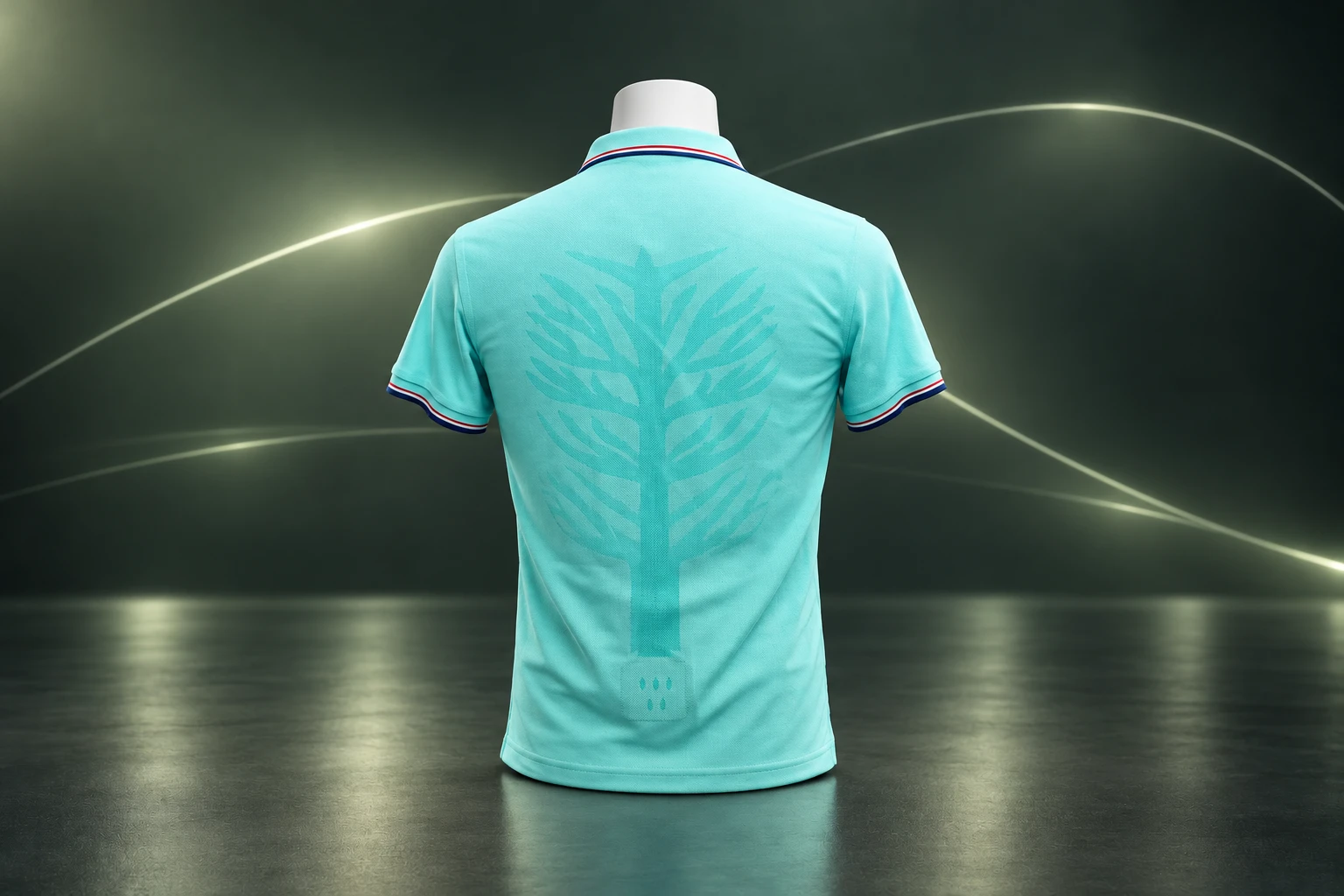 iActive turquoise activewear in a green studio presentation
