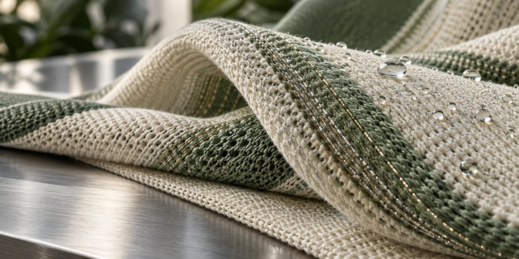Concept visualization of conductive threads and advanced knitted fabric